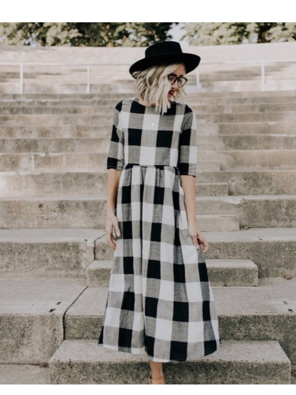 NWT Roolee Maddie Buffalo Check Dress Size S